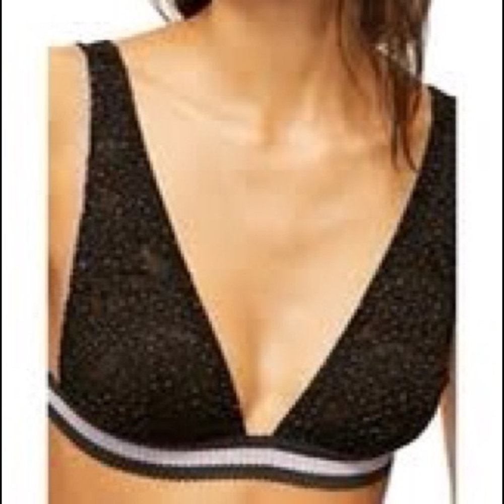 FREE PEOPLE INTIMATELY BLACK LACE BRALETTE NWT